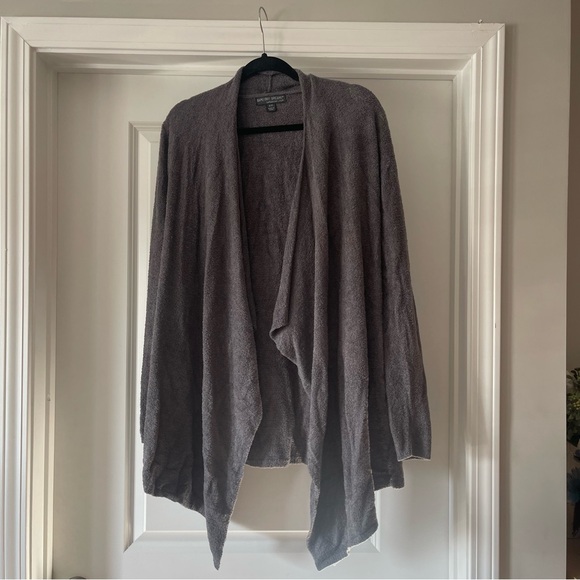 Barefoot Dreams barefoot chic lite neutral gray waterfall cardigan S/M - Picture 1 of 8